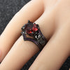 Gothic Skull and Crystal Heart Cubic Zirconia Wedding Ring