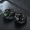 Gothic Skull and Crystal Heart Cubic Zirconia Wedding Ring