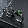 Gothic Skull and Crystal Heart Cubic Zirconia Wedding Ring