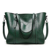 Large Oil Waxed Leather Tote Handbag & Shoulder Bag