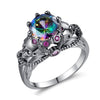 Punk Skull Crystal and Cubic Zirconia Wedding Ring