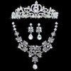 Crystal Silver-Plated Tiara, Necklace & Earrings Fashion Wedding Jewelry Set
