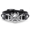 Skeleton Skull Star Eye Gothic Leather Belt Buckle Bracelet