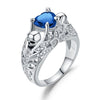 Skull and Cubic Zirconia Heart Promise Ring