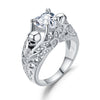 Skull and Cubic Zirconia Heart Promise Ring