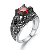 Skull and Cubic Zirconia Heart Promise Ring