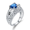 Skull and Cubic Zirconia Heart Promise Ring