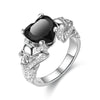 Skull and Crystal Heart Cubic Zirconia Punk Wedding Ring