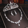 Rhinestone, Crystal and Butterfly Tiara, Necklace & Earrings Wedding Jewelry Set