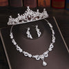 Rhinestone, Crystal and Butterfly Tiara, Necklace & Earrings Wedding Jewelry Set
