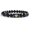 Glossy Beads & Lion Crown and Anchor with Pave Cubic Zirconia Stone Charm Bracelet