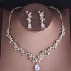 Baroque Crystal and Vintage Gold Tiara, Necklace & Earrings Fashion Wedding Jewelry Set