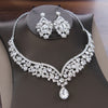 Baroque Crystal and Rhinestone Tiara, Necklace & Earrings Jewelry Set
