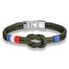 France Flag Infinity Rope Stainless Steel Survival Bracelet