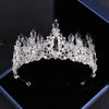 Big Rhinestone and Silver-Plated Crystal Tiara, Necklace & Earrings Jewelry Set