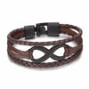 Genuine Leather Infinity Charm Couple Bracelet