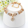 Crystal Heart Gold Charm Bracelet