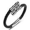 Nail Leather & Stainless Steel Buckle Bracelet