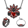 Skull Crystal and Cubic Zirconia Necklace, Bracelet & Ring Wedding Jewelry Set