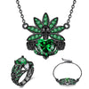 Skull Crystal and Cubic Zirconia Necklace, Bracelet & Ring Wedding Jewelry Set