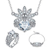 Skull Crystal and Cubic Zirconia Necklace, Bracelet & Ring Wedding Jewelry Set