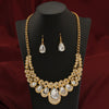 Peafowl Crystal & Gold Necklace & Earrings Jewelry Set