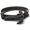 Multilayer Leather & Metal Axe Anchor Survival Charm Bracelet
