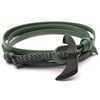 Multilayer Leather & Metal Axe Anchor Survival Charm Bracelet
