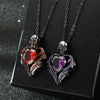 Skull and Cubic Zirconia & Crystal Heart Fashion Necklace