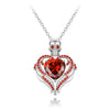 Skull and Cubic Zirconia & Crystal Heart Fashion Necklace