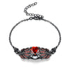 Skull and Crystal Heart Cubic Zirconia Fashion Bracelet