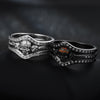 Skull and Roses Cubic Zirconia Fashion Ring