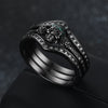 Skull and Roses Cubic Zirconia Fashion Ring