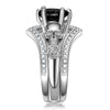 Gothic Skull and Crystal Heart Cubic Zirconia Wedding Ring