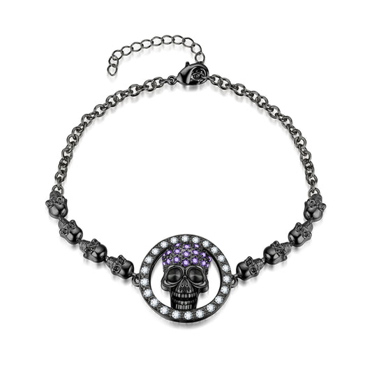 Skull Crystal & Cubic Zirconia Fashion Bracelet