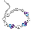 Austrian Crystal Heart Charm Bracelet