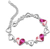 Austrian Crystal Heart Charm Bracelet