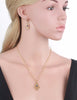 Gold Filigree Hamsa Hand and Evil Eye Necklace & Earrings Jewelry Set