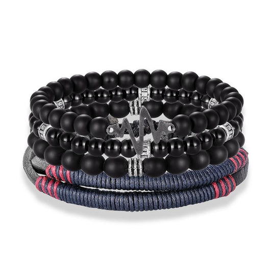 Multilayer Leather & Beads Fashion Bracelet