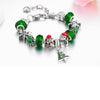 Christmas Tree, Santa Claus, Snowflake & Heart Crystal Charm Bracelet