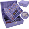 High-Capacity Small Rectangular Flannel Jewelry Box