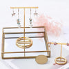Earrings Large & Small T-Shape Golden Display, Stand & Rack