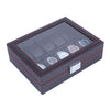 10-Grid Carbon Fiber Pattern Watch Box, Holder, Organizer, Storage, Case & Display