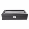 High-Grade 12-Slot Black Carbon Fiber Watch Box, Organizer, Holder, Storage & Container