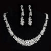 Silver-Plated Crystal and Rhinestone Tiara, Necklace & Earrings Jewelry Set