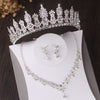 Baroque Floral Crystal and Rhinestone Tiara, Necklace & Earrings Jewelry Set