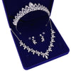 Silver-Plated Crystal and Rhinestone Tiara, Necklace and Earrings Jewelry Set