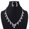 Silver-Plated Crystal and Rhinestone Tiara, Necklace and Earrings Jewelry Set