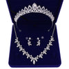 Silver-Plated Crystal and Rhinestone Tiara, Necklace and Earrings Jewelry Set