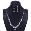Silver-Plated Rhinestone, Beads and Crystal Tiara, Necklace & Earrings Jewelry Set